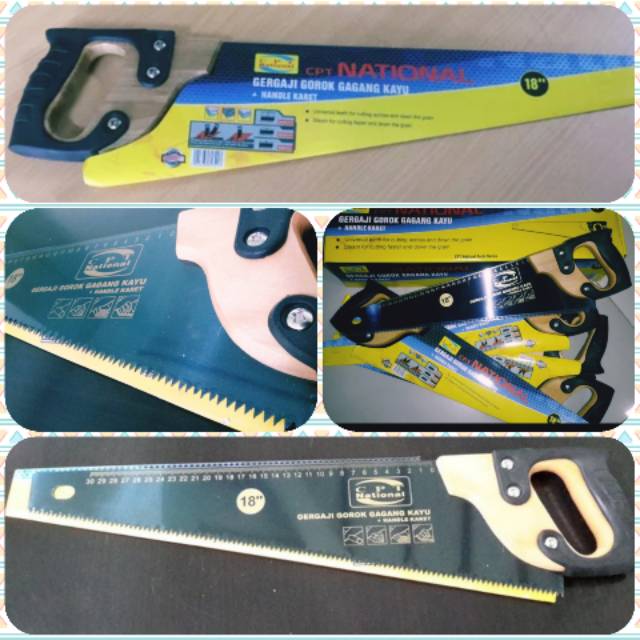 Gergaji Tangan Gorok, Graji kayu, Gagang Kayu / Karet