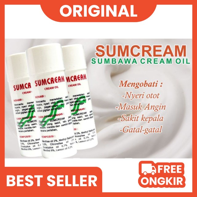 ‹532} Sumcream Cream Asli Sumbawa Oil 120 ml Mengobati Nyeri Sendi Masuk Angin dan Pegal Linu