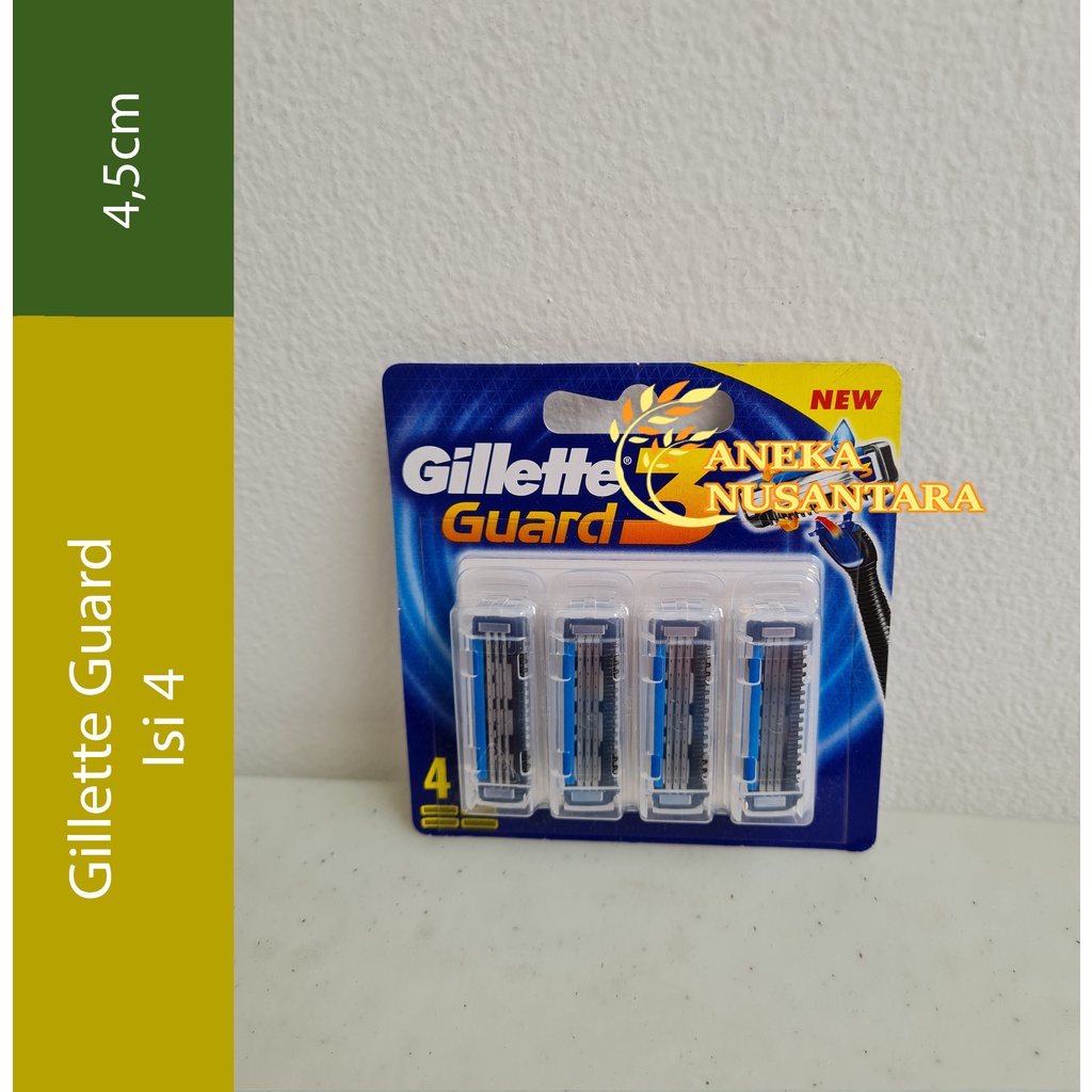 Gillette Isi Ulang Guard 3 Isi 4 Refill Pisau Cukur 100% Original Asli