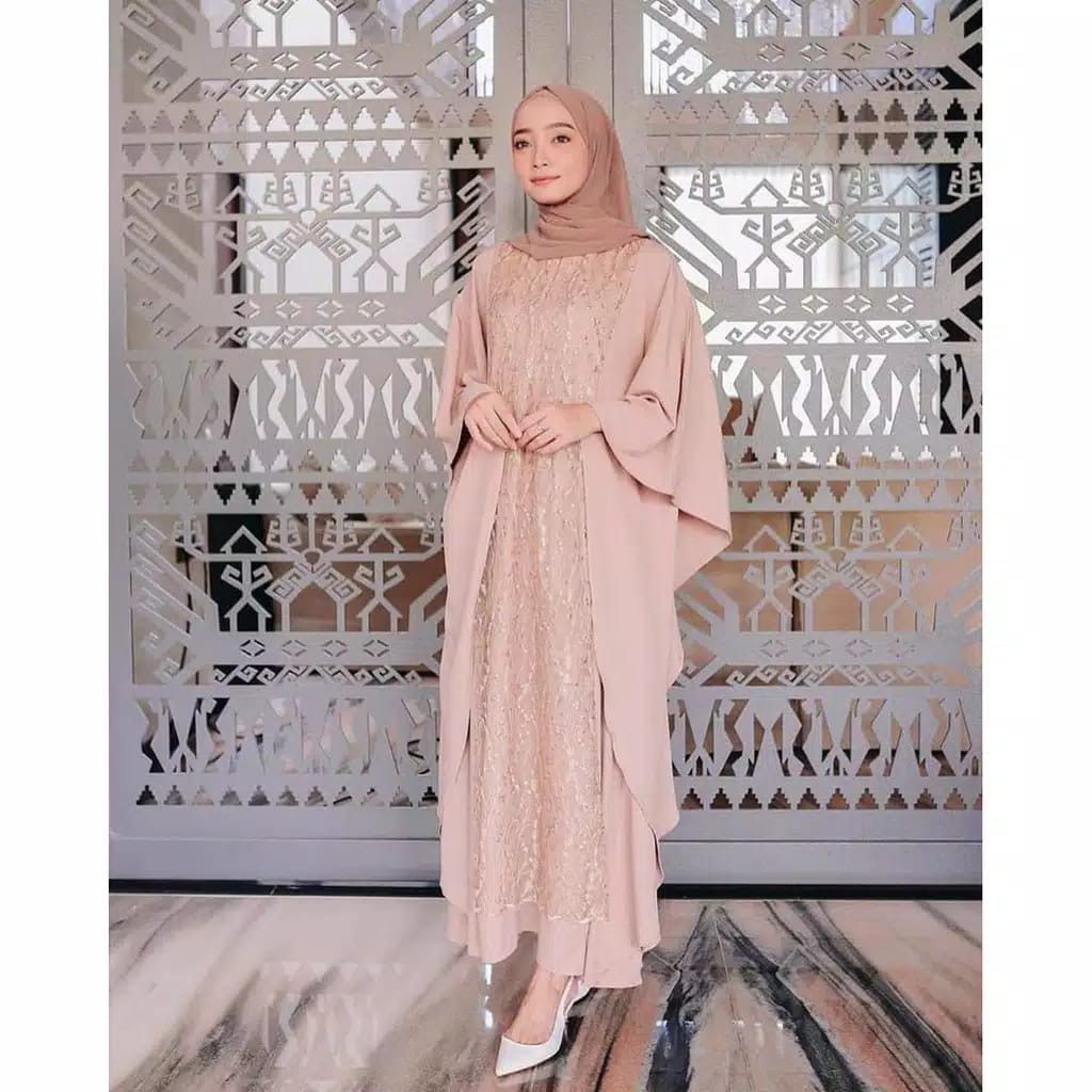 d4 - Fashion Wanita Model Terbaru AUREL DRESS Bahan Terbaik / GAUN MUSLIM BRUKAT / Pakaian Wanita / 