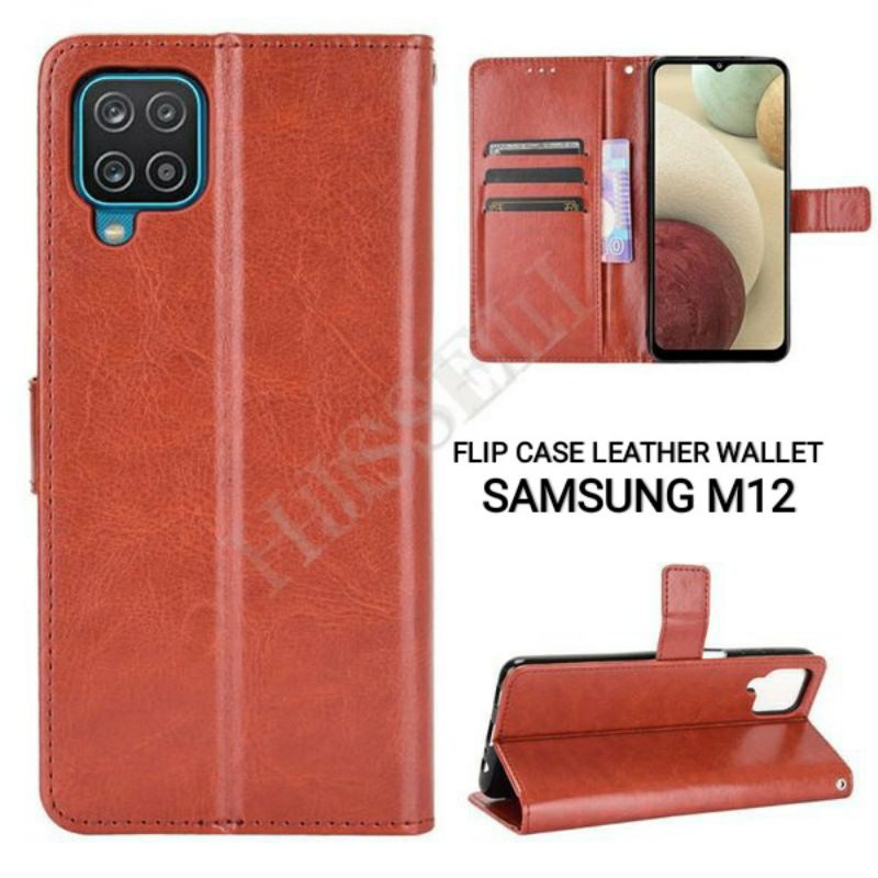Samsung M12 - M11 - A11 - M12 Flip Cover Leather Case Wallet - Case Dompet Kulit