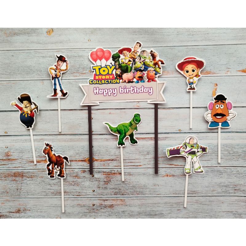 hiasan nasi tumpeng cake topper hiasan kue ulang tahun satu set karakter TOY STORY