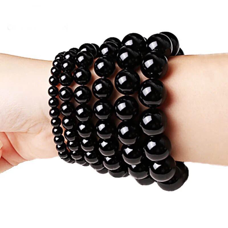 [Bayar di Tempat] Gelang Natural Giok Hitam Black Onyx