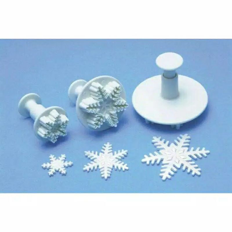 Plunger Cutter Snowflakes Cookies Fondant Bento Cake 3pcs