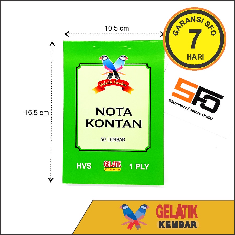 

Nota Kontan Gelatik Kembar 1 Rangkap Kecil - SFO Semarang Official
