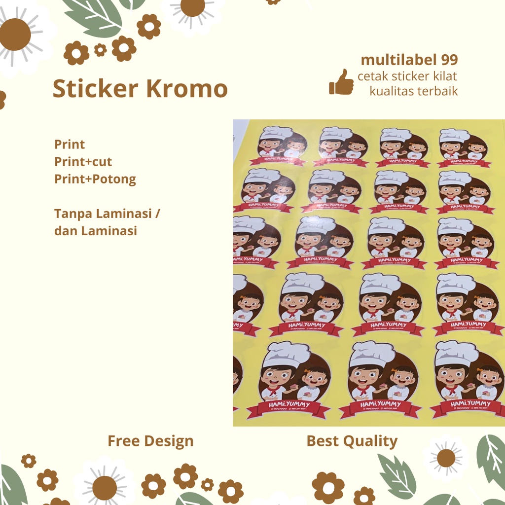 

CETAK STIKER KROMO / LABEL BULAT LABEL NAMA LABEL MAKANAN TOPLES KEMASAN BOTOL MINUMAN CUSTOM KROMO