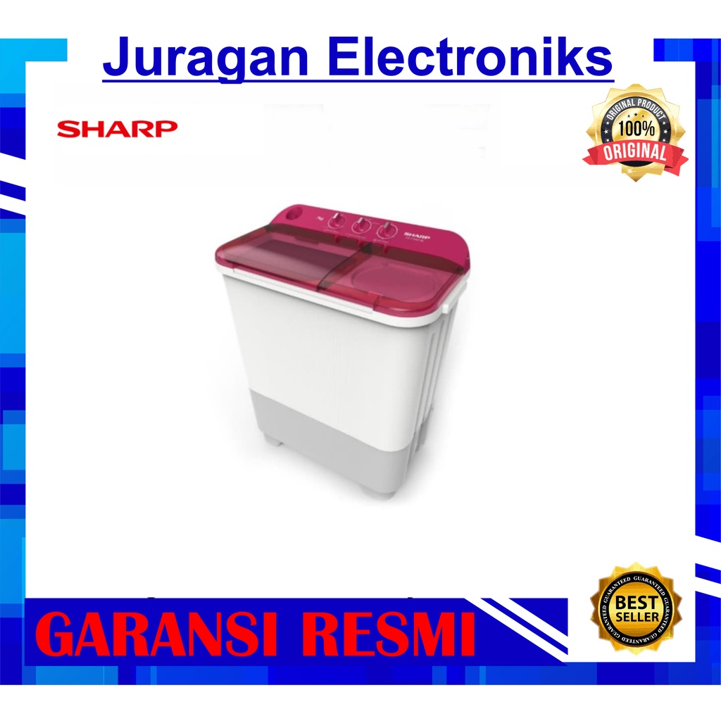 Sharp Mesin Cuci 2 Tabung ES-T75NT-PK / ES T75NT 7Kg / EST 75 NT