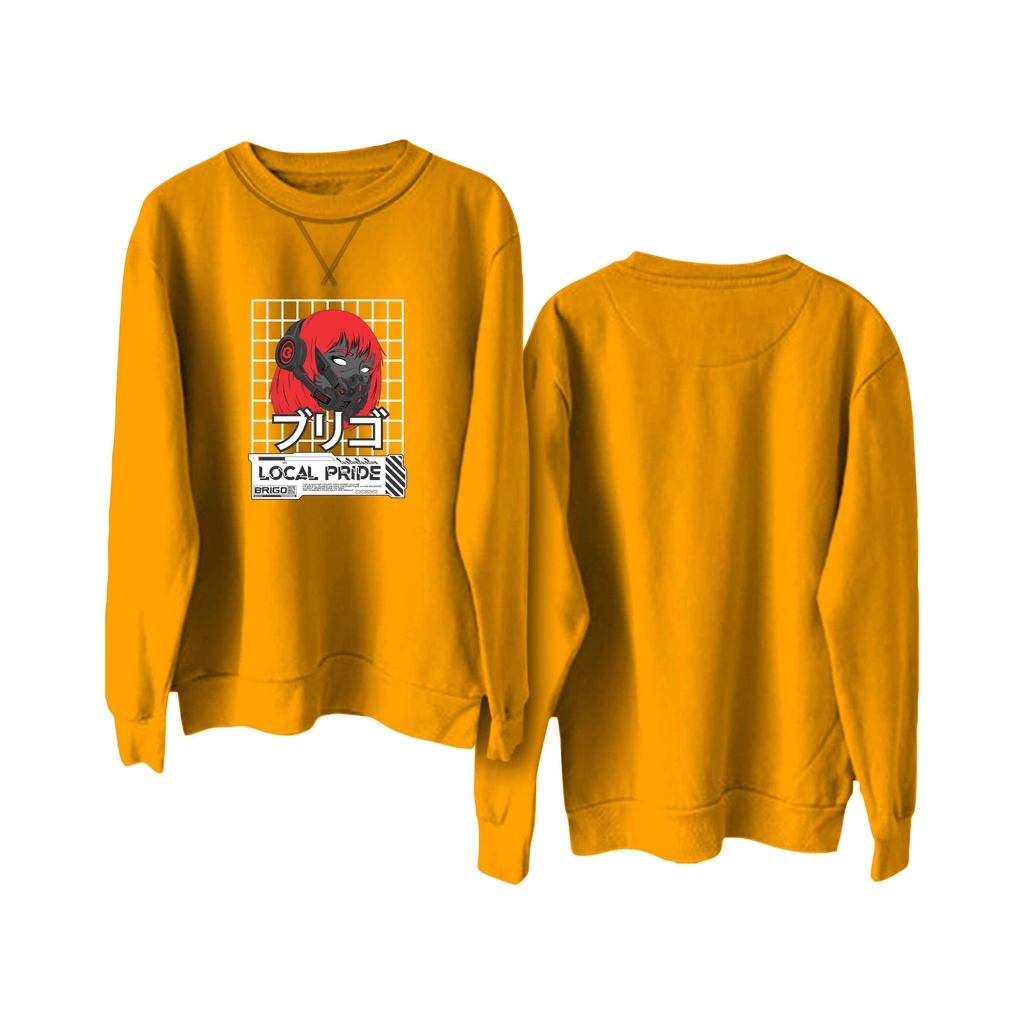 BRIGO Basic Sweatshirt  CYBERPUNK II Sweater Crewneck BRIGO CYBERPUNK Sablon DTF Fleece Cotton II SIZE M-XXL (Pria &amp; Wanita) Free stiker&amp;Gantungan Kunci