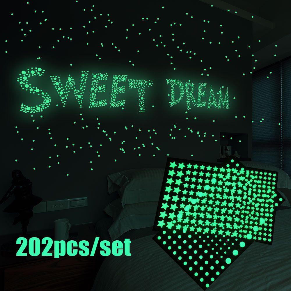 [Elegan] Stiker Dinding Kamar Anak Glow In Dark Stars Dots Fluorescent