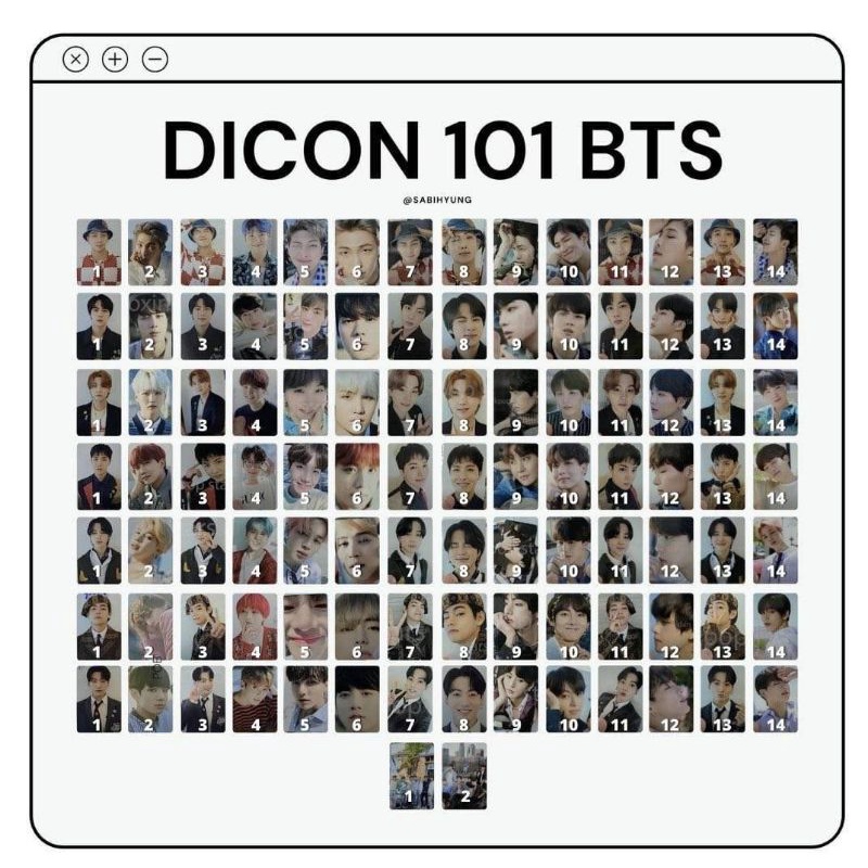 SHARING PC BTS DICON 101 (PHOTOCARD DICON)