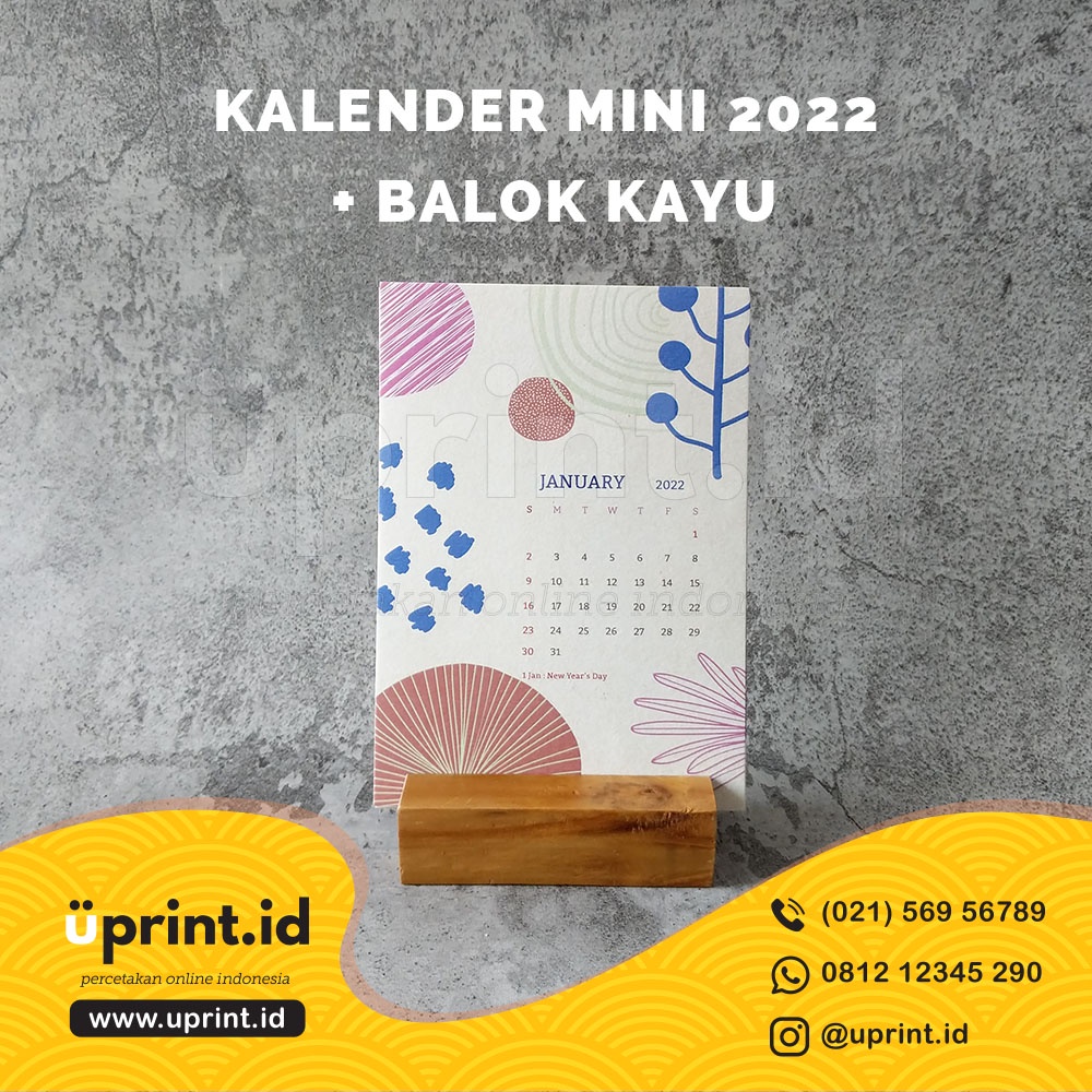 

KALENDER MINI 2022 + BALOK KAYU / KALENDER POSTCARD A6 / KPC-003