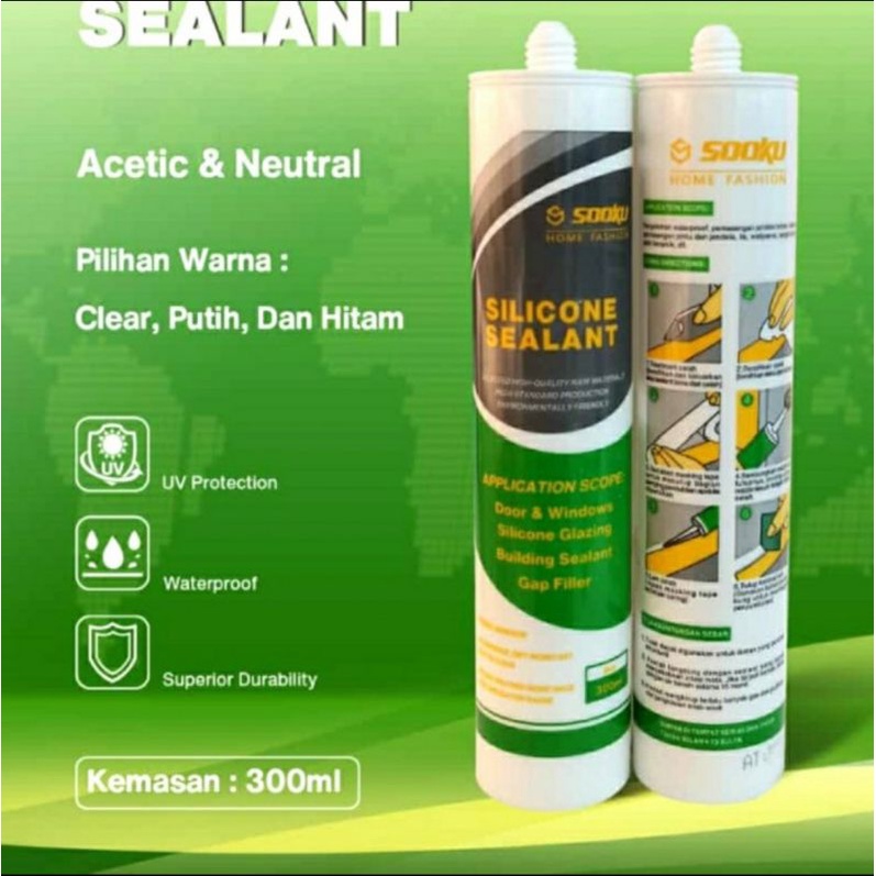 

lem silicon sealant/lem kaca logam kayu dan material lainnya 300 gram