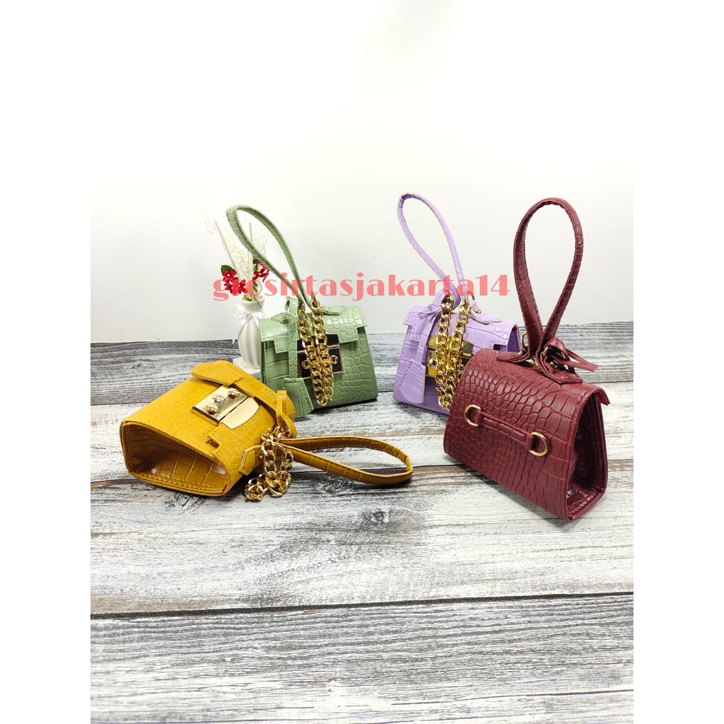 MICRO CROCO CANDY/ TAS SELEMPANG WANITA CROCO/ TAS ANDIN CROCO/ TAS MINI CROCO TERMURAH UK12X6X11 CM