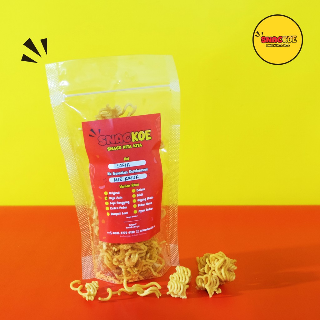 

Mie Kriuk Snackoe Kemasan Kecil