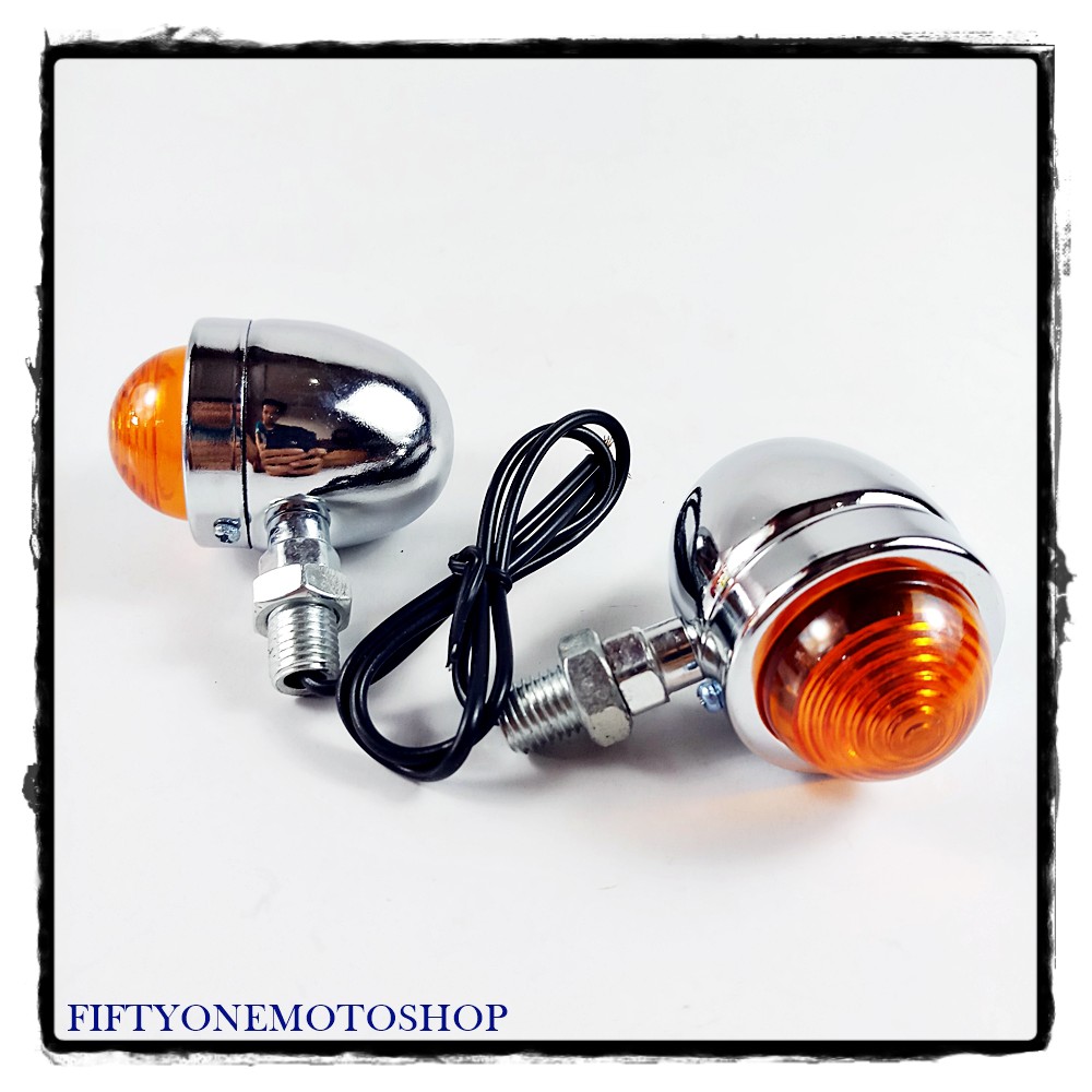Lampu Sein Mini Chrome Motor Klasik Japan Style CB Dll