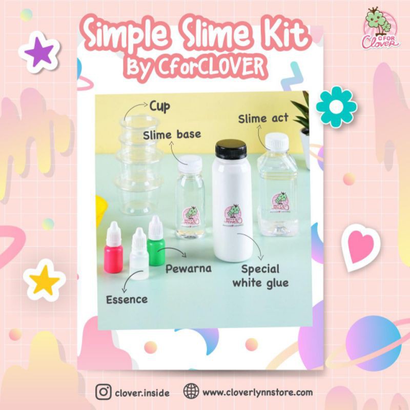 SIMPLE SLIME KIT CFORCLOVER / special glue original smell slime murah