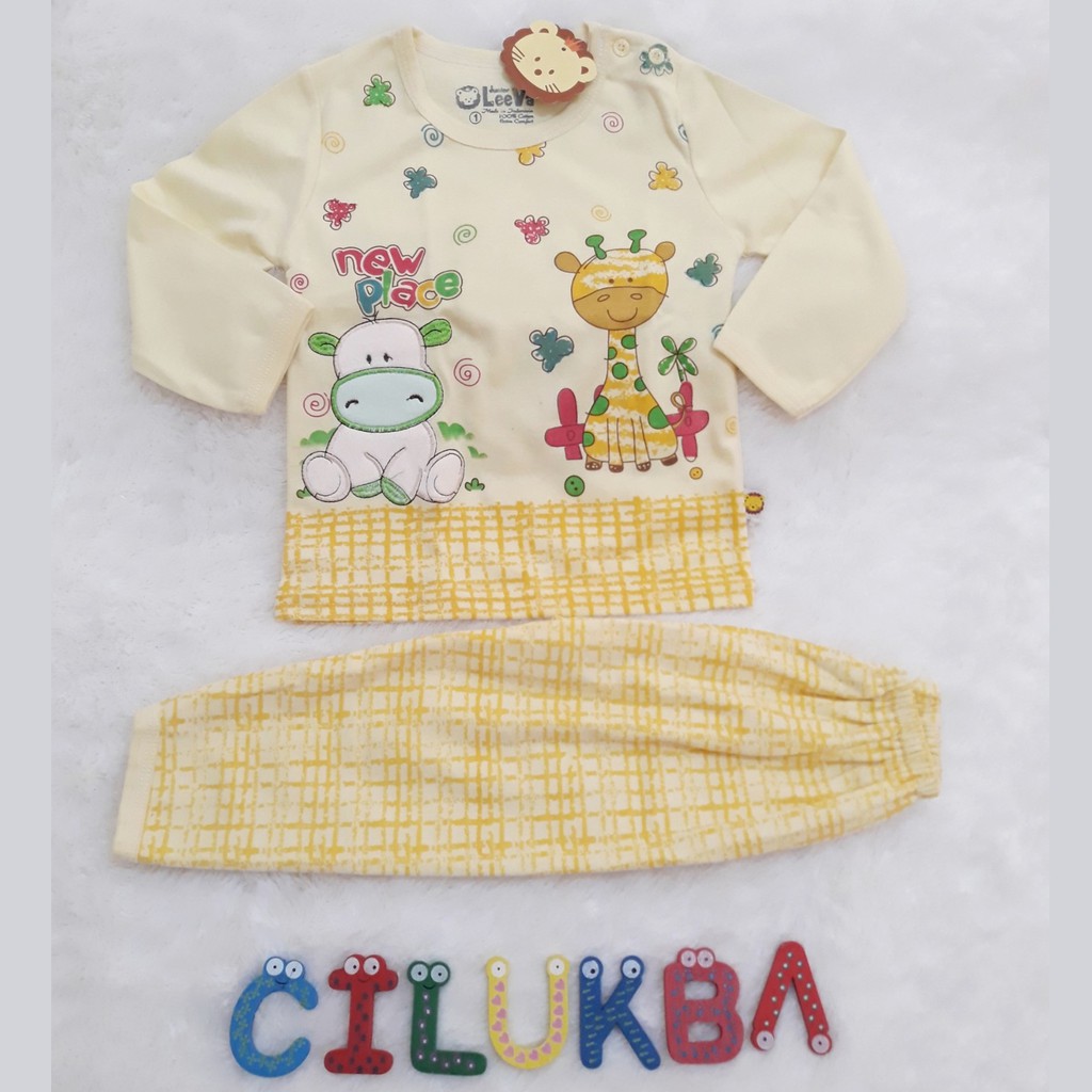 Setelan Panjang Baju Tidur Piyama Bayi Anak Leeva