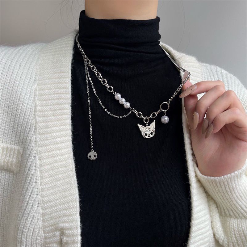 Kalung Silver Rantai Panjang Necklace Panjang Aksesories Outfit