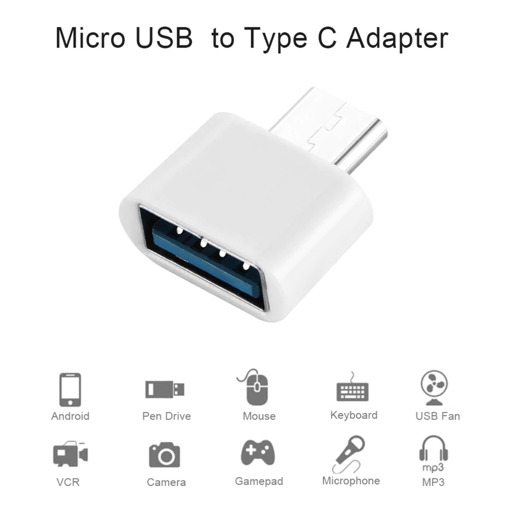 Adapter OTG Micro USB Tipe C Male Ke USB Female Untuk Smartphone Android