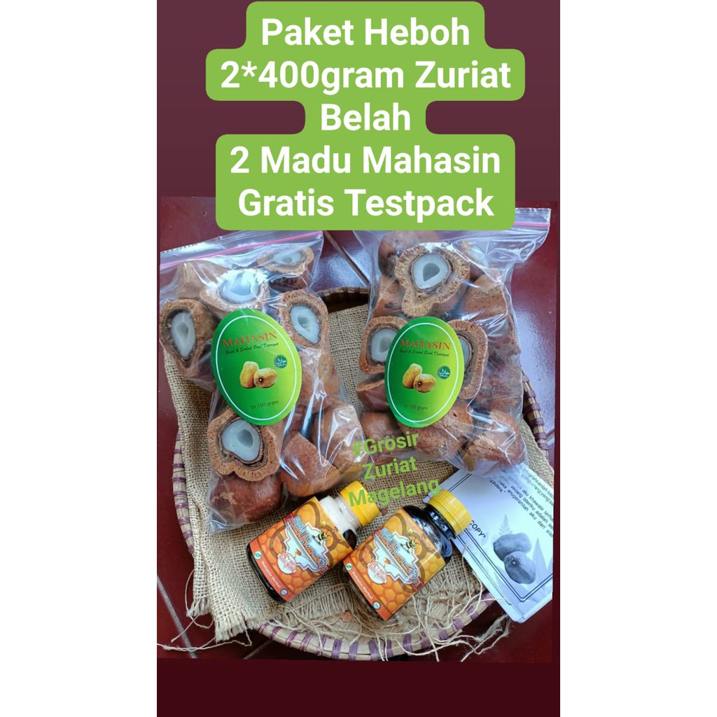 

Zuriat Mahasin PAKET HEBOH 2*400grm Zuriat Mahasin belah 1 Madu mahasin 1 Bubuk Zuriat Mahasin