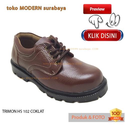 TRIMON HS 102 COKLAT sepatu kerja pantovel pria safty