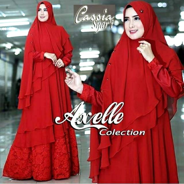 Gamis Syari Axelle Collection Red