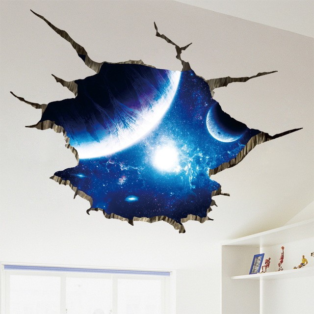 Reliza Wall Sticker Nebula Roof Planet Luar Angkasa Stiker Dinding LDR8306