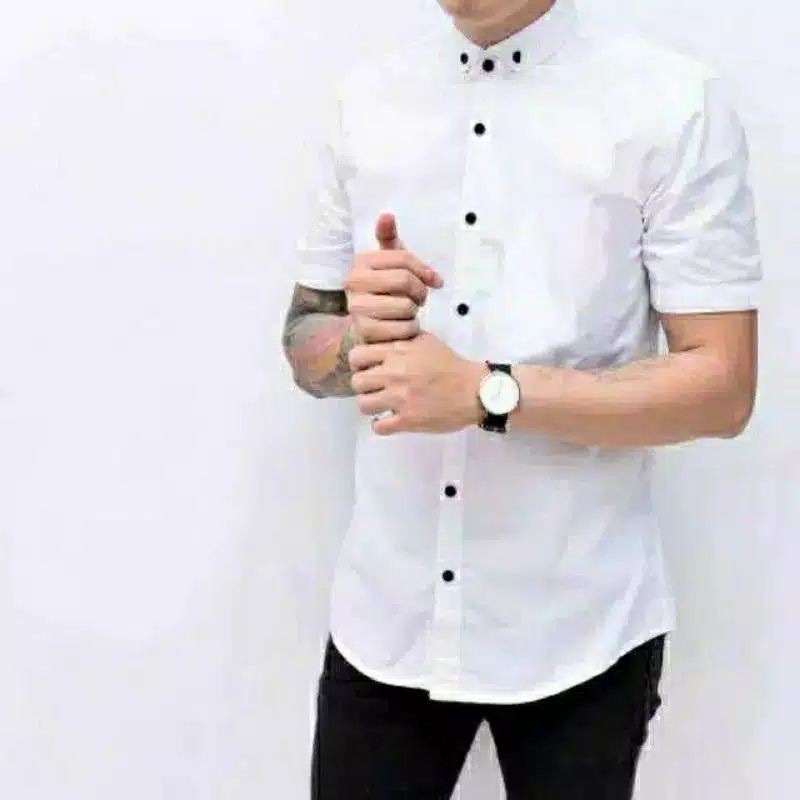 KEMEJA PRIA MENS POLOSAN LENGAn PENDEK COOLMAN PAKIAN PRIA CASUAL PAKAIAN DINAS PNS KERJA SIZE MLXL