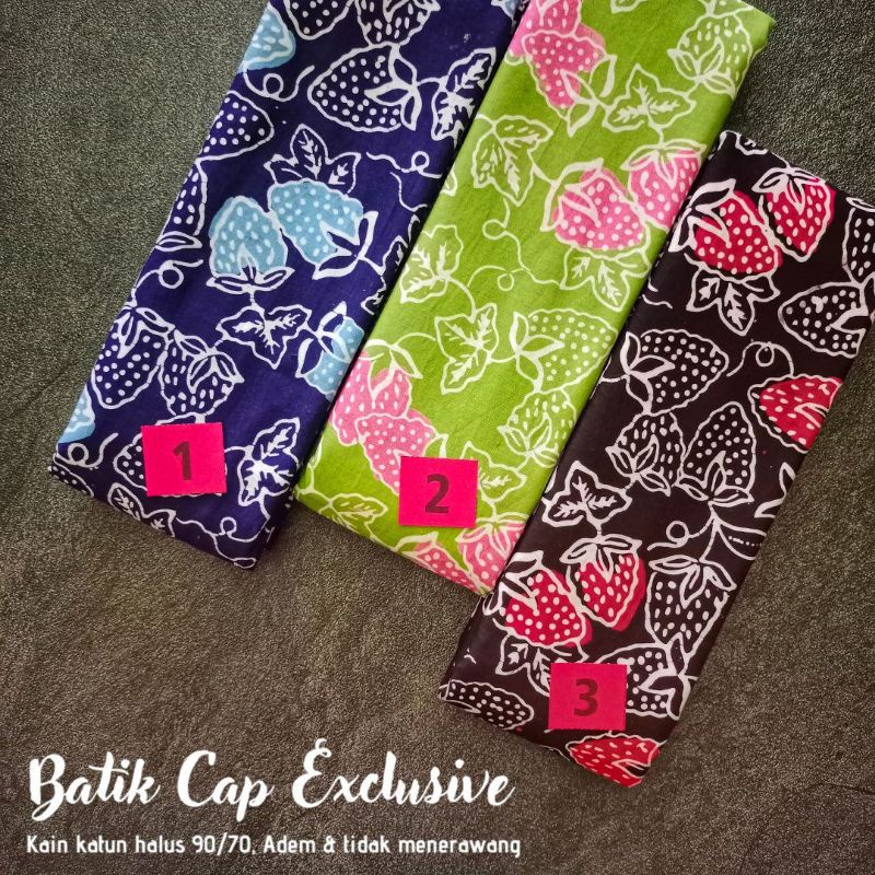 Kain Batik Cap Motif strawberry