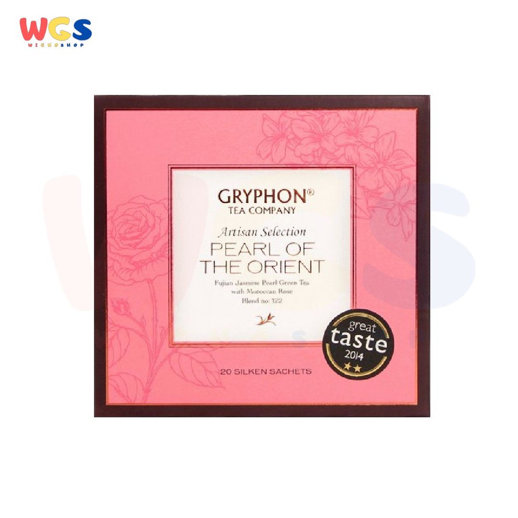 Gryphon Tea Bag Pearl of The Orient Fujian Jasmine Green Tea &amp; Moroccan Rose 1 Silken Sachet