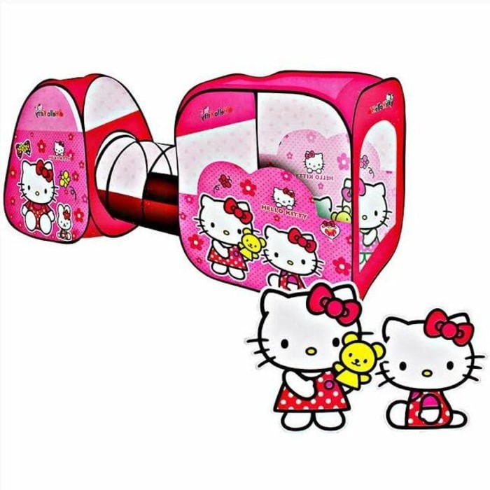 Tenda Terowongan Mandi Bola Hello Kitty. Mainan Anak Rumah Rumahan