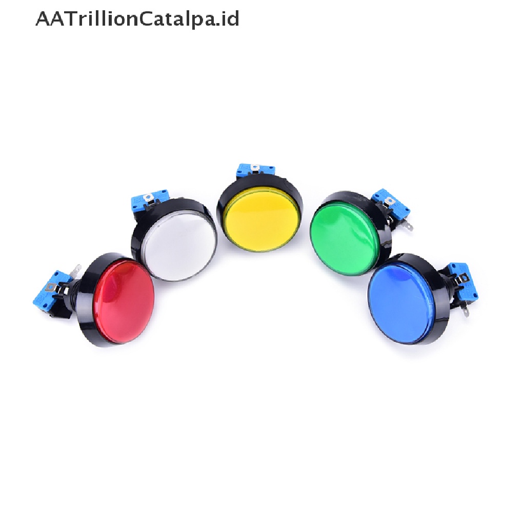 Aatrillioncatalpa 60mm Tombol Tekan Bulat Besar Dengan Lampu LED Untuk Game Arcade