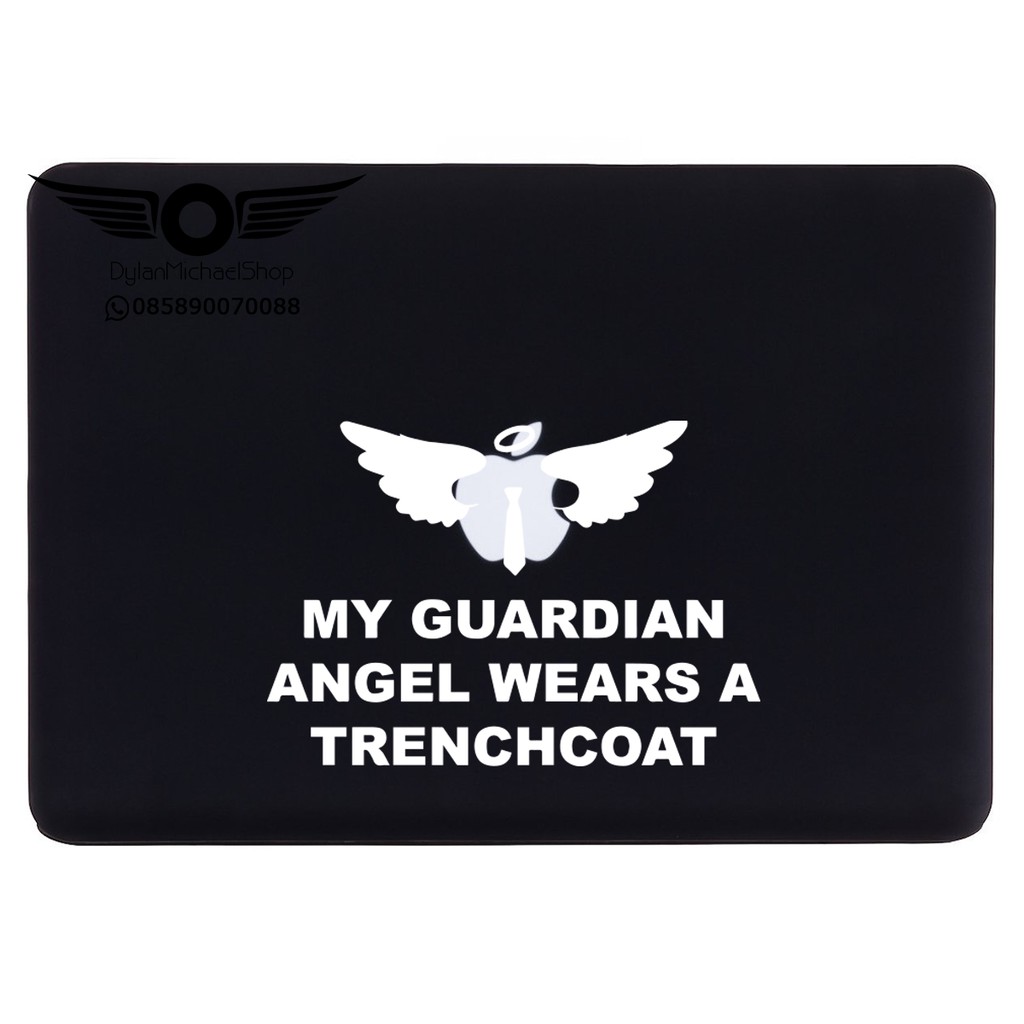 Stiker Laptop My Guardian Angel Wears a Trenchcoat Decal Sticker Vinyl