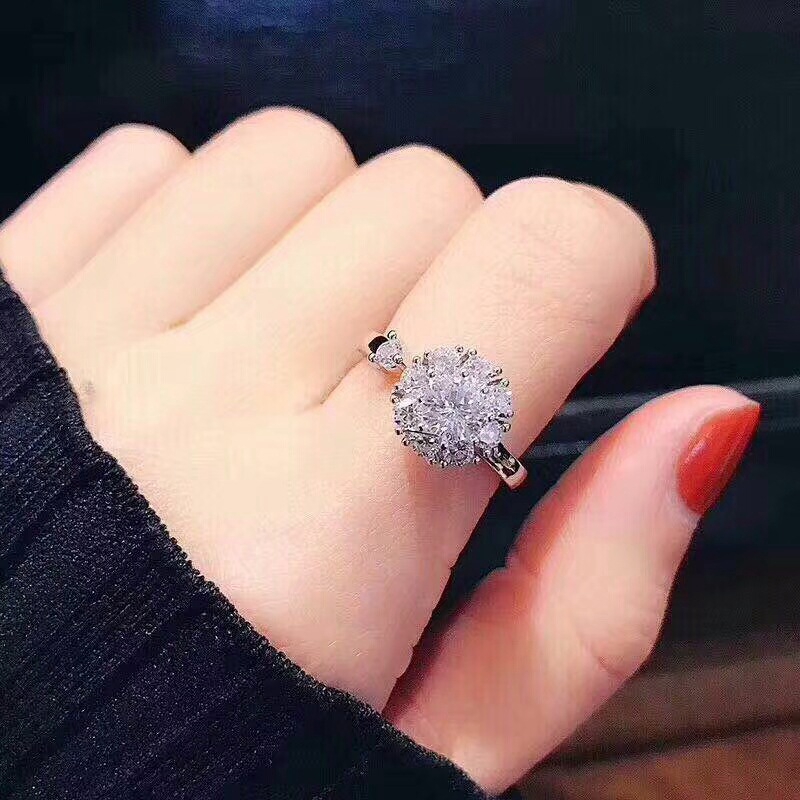 Cincin  Silver 925 Asli Zirkon Cincin Tidak Pudar Hadiah terbaik（Adjustable Size）