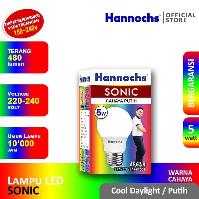 Hannochs SONIC LED Bulb 5 Watt - Bola Lampu Bohlam LED 5 Watt