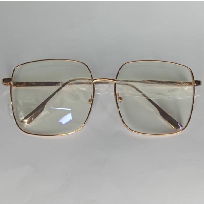 ❤️GTB❤️ R176 Kacamata Korean Design Square Besi Frame Eyeglasses kacamata Persegi retro Wanita/Pria-ROSEGOLD