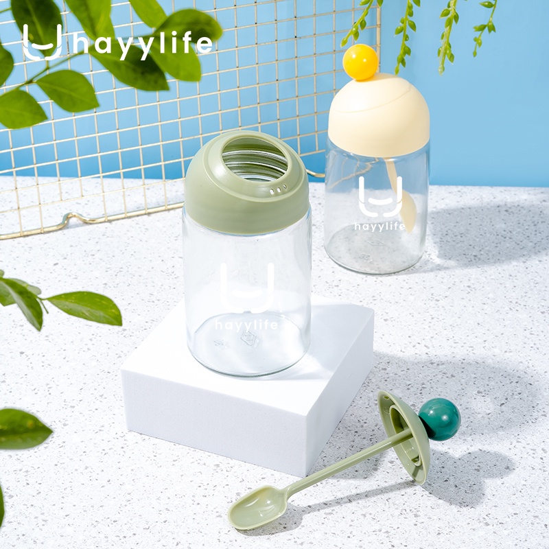 Select X Hayylife Botol Tempat Bumbu Dapur Dengan Sendok Serbaguna/ Seasoning Box Spice jar Spice Dispenser HL-ABB637