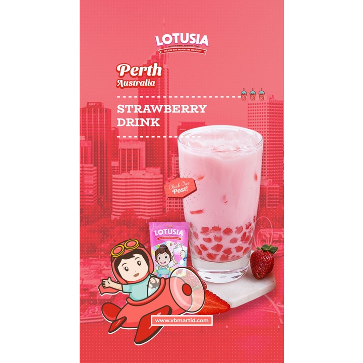 1 kg Lotusia Strawberry Drink Premix