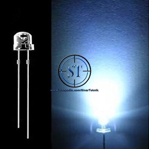 10 PCS STRAW HAT LED Putih = Putih 5mm Super Bright Camping isi 10