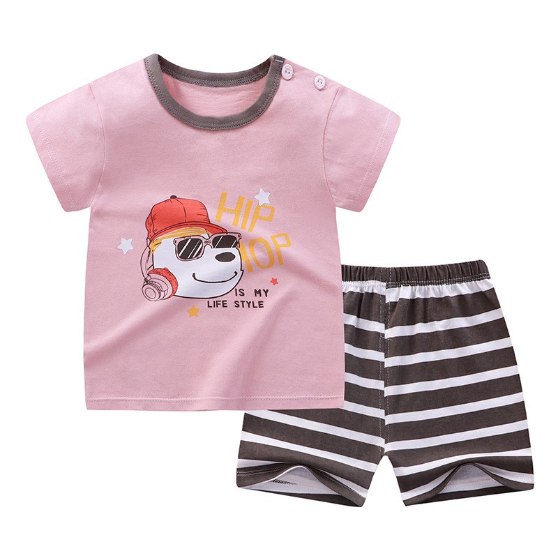 plazababy KIDS SUIT PENDEK Setelan Anak Bahan Kaos Lengan + Celana Berkualitas Import ebv cewek new4