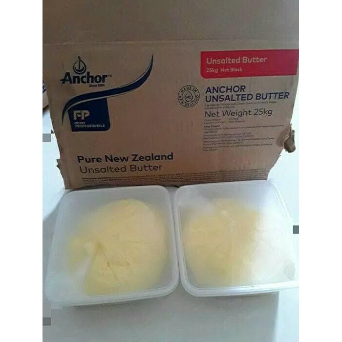 

Best Seller - Butter Anchor Unsalted Repack Kemasan Box Plastik 948Gram - Tanpa Pengaman