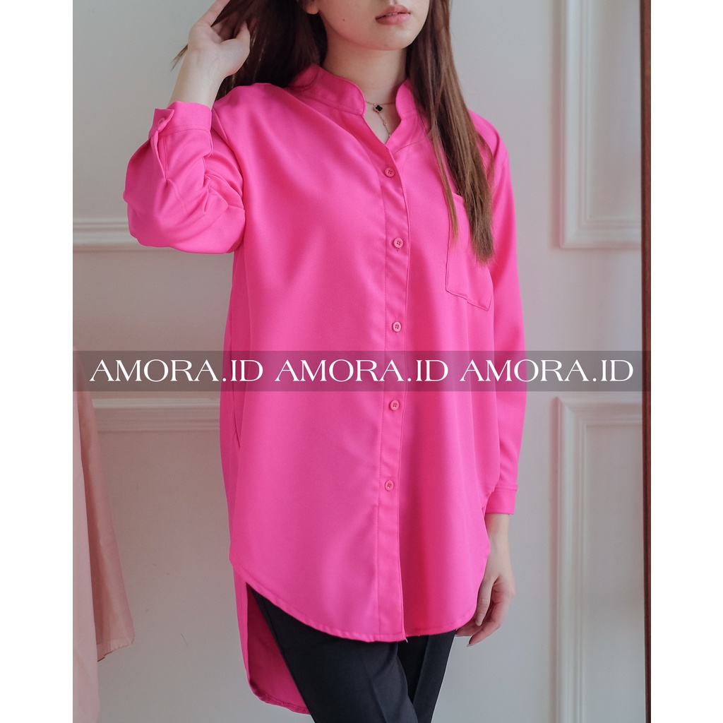 AMORA Blouse - Kemeja Wanita Polos Basic Casual