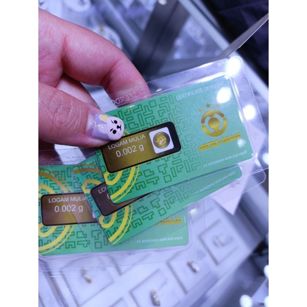 Micro Gram EMAS MULIA ASLI 24 KARAT 99,99%, Emas Gift Laminating