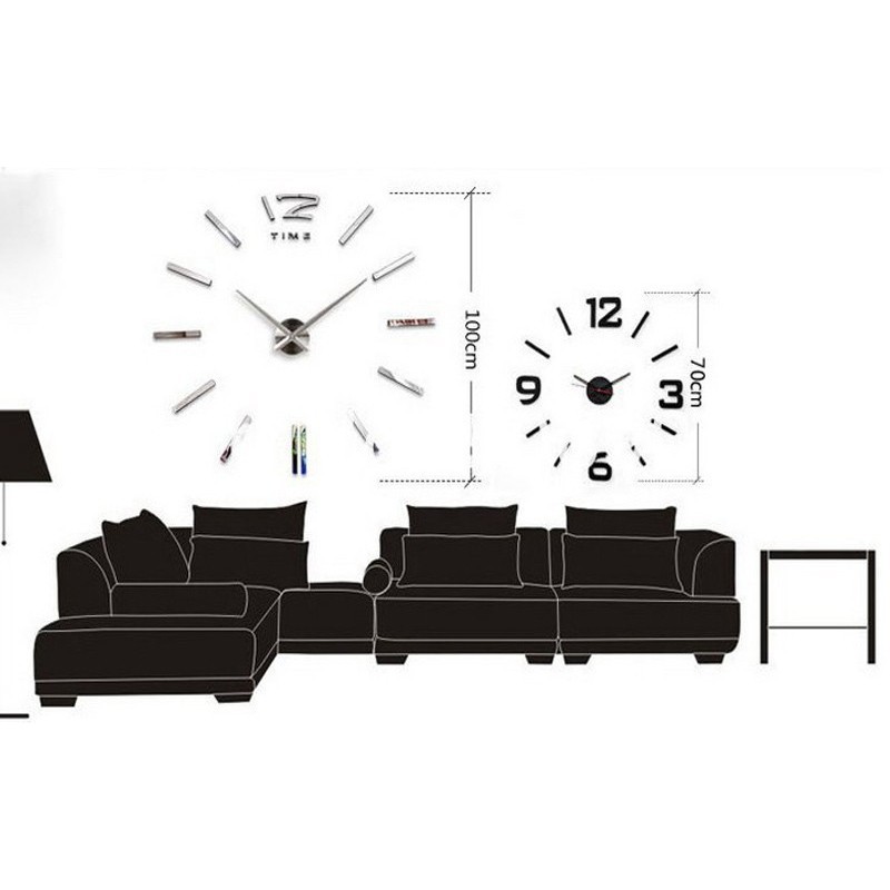 Grab medan Jam Dinding Besar DIY Giant Wall Clock Quartz Creative Design 90-120cm - DIY-102