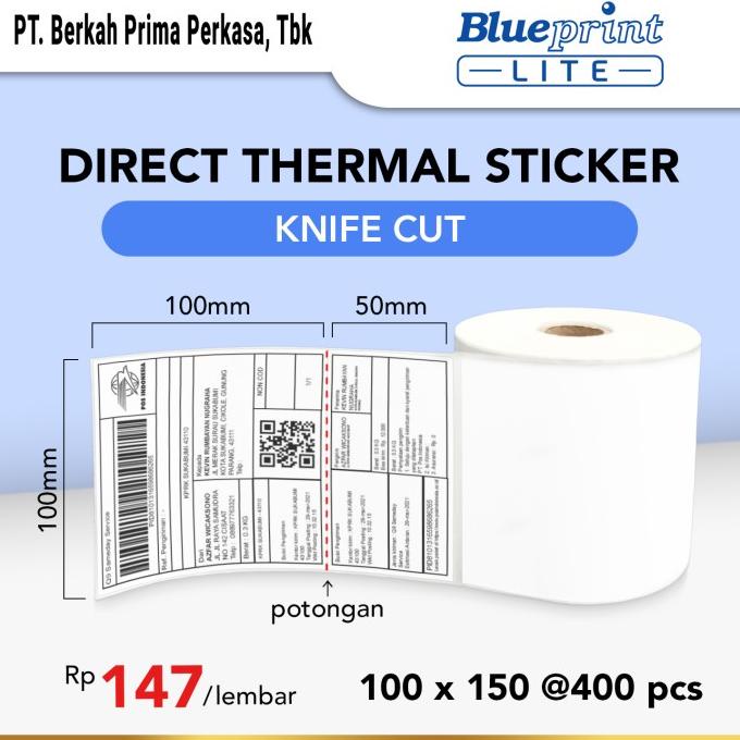 

Direct Thermal Sticker Resi BLUEPRINT Lite 100x150 mm 400Pcs Knife Cut