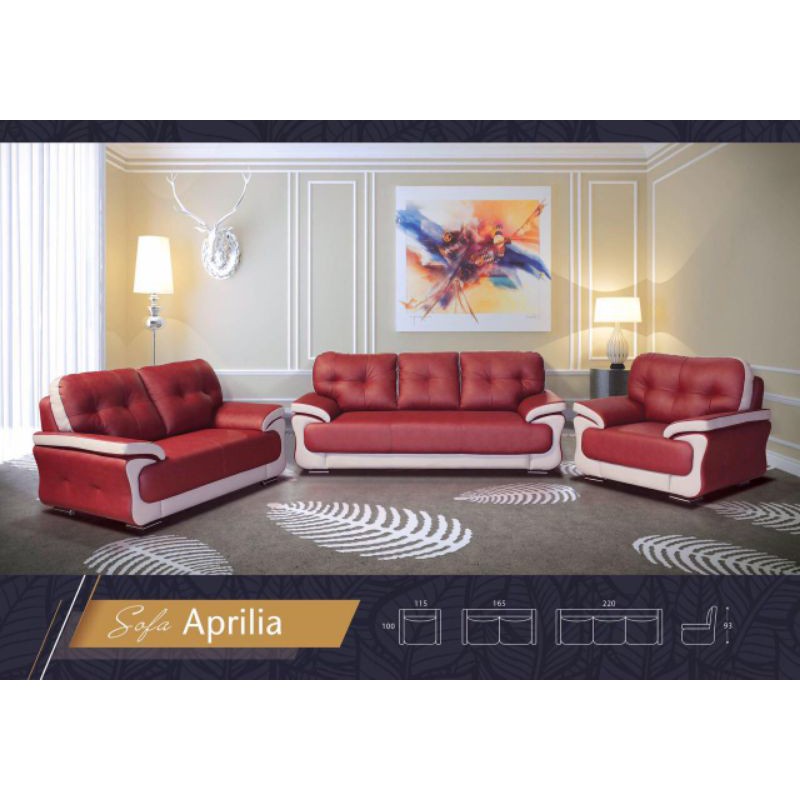 TITOV Sofa Tamu 321 Dudukan Tipe Aprilia - Sofa Tamu Kulit set 321 - Sofa Kulit - Sofa Aprilia