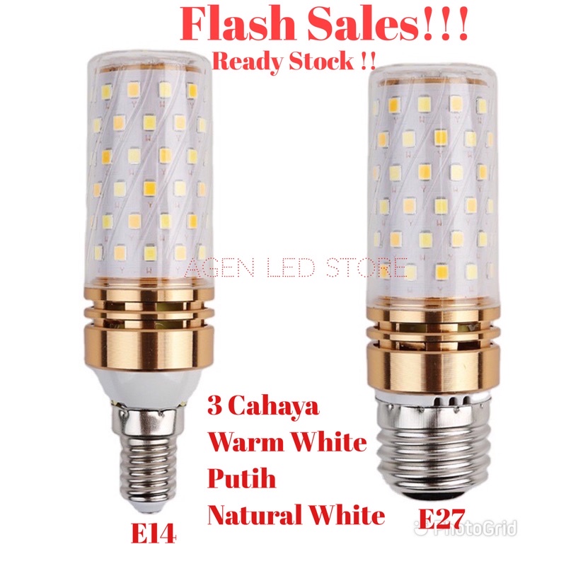 Lampu Candle Led 3 Warna Bohlam Lampu Hias 3 in 1 Lampu Jagung 3 Warna