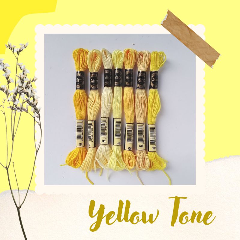 Benang Sulam AIRO - Embroidery Thread - KUNING 1