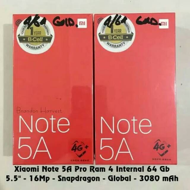 HP XIAOMI REDMI NOTE 5A PRO (XIOMI 5 A PRIME RAM 4/64GB) GOLD & GREY