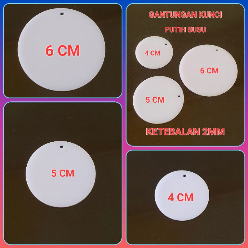 GANTUNGAN KUNCI BULAT PUTIH SUSU